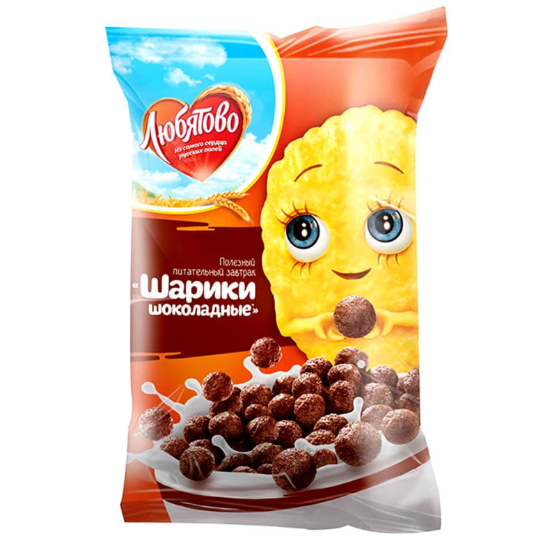 сух.затрак ЛЮБЯТОВО (Мягк.упак) 200гр*10шт (Шарики Шоколадные)