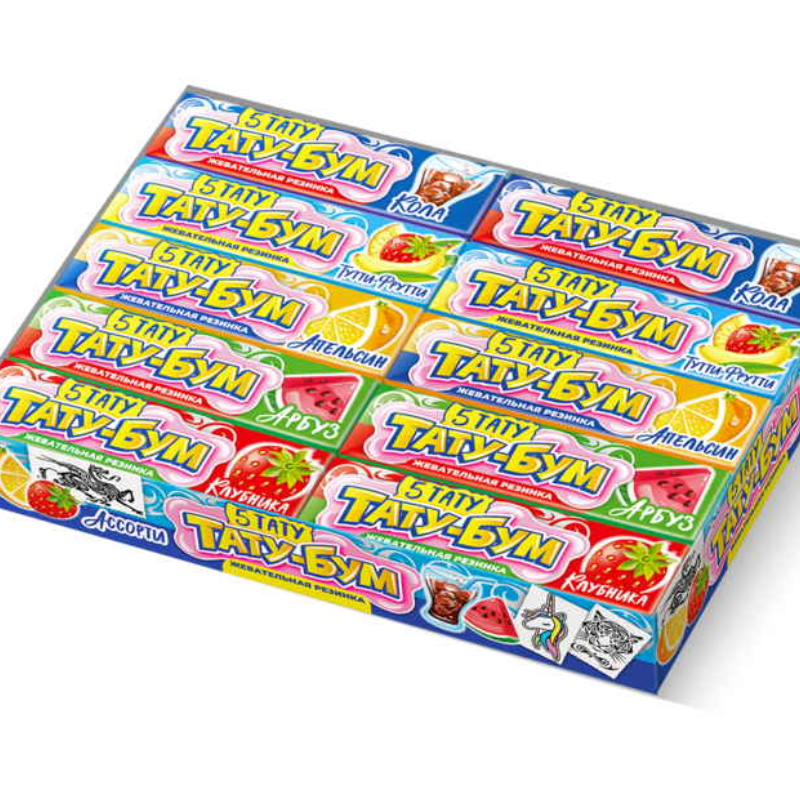 Жвачка ТАТУ-БУМ 12,5гр*20шт пластинки с тату