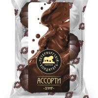 Фас Зефир Ассорти 350гр*12шт Нева (ваниль и ваниль в глазури) ШТУЧНО