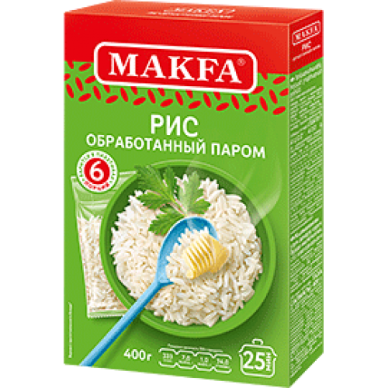 Макфа РИС длин.обр.паром 400гр*9шт (6 порций)