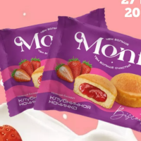 Бисквит МОНФИ (Клубника) 540гр (27гр*20шт) Ванюшкины