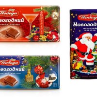 (НГ - шоколад) ПОБЕДА (Новогодний) 50гр*30шт ШТУЧНО