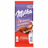 Милка (двухслойный) (Клубн-Сливки) 80гр*20шт ШТУЧНО
